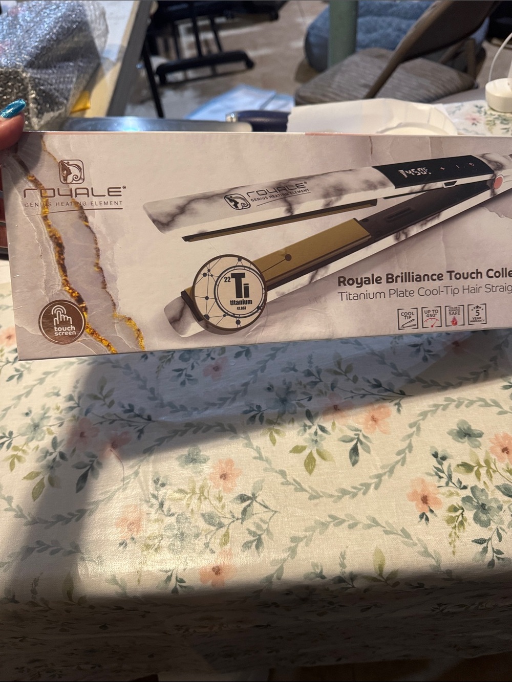 Royale Brilliance Touch Collection Titanium Hair Straightener - Marble/Gold